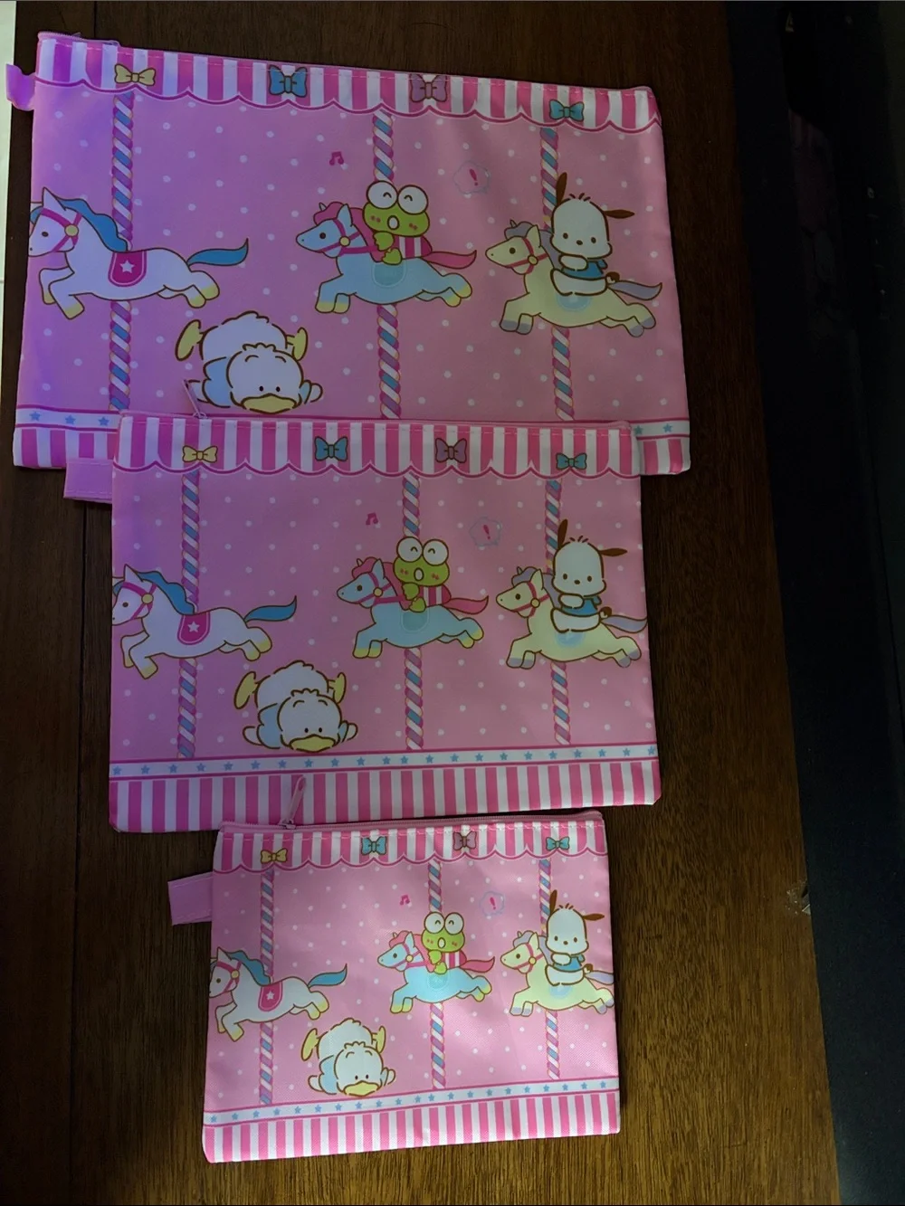 Sanrio Family Zipper Pouches -3pc set